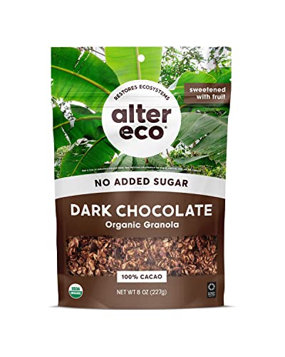 Alter Eco Dark Chocolate Granola - Healthy Vegan Snack, Naturally Sweetened, 3 Pack