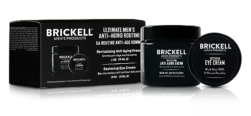 Brickell Men's Skin Care Set - Reduces Wrinkles & Puffiness, Natural Ingredients - 2 Products