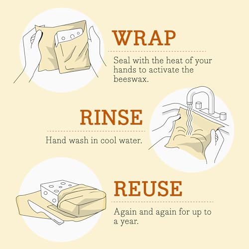 Bee's Wrap Beeswax Food Wraps - Keep Food Fresh, Organic Cotton, XL Bread Wrap - 17" x 23"