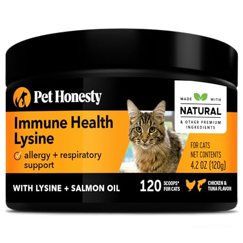 Pet Honesty Immune Health Lysine Powder - Allergy Relief for Cats, Natural Ingredients - 4oz