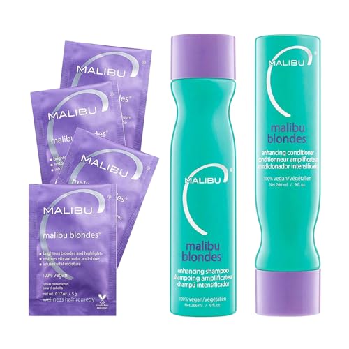 Malibu C Blondes Shampoo & Conditioner Set - Enhances Color, Infuses Moisture, 12oz Each