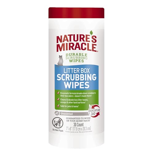 Nature’s Miracle Pet Wipes - Breaks Down Odors, Enzymatic Formula, Safe for Pets - 30 Ct