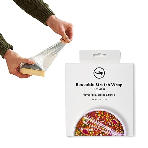 W&P Reusable Silicone Stretch Wrap - Versatile Food Storage, BPA Free - 3 Sizes: 7x8, 10x11, 13x14