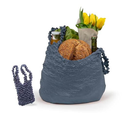 Food Huggers Tote Bag - Expands for Versatile Use, Pocket-Friendly Mini Design - Sea