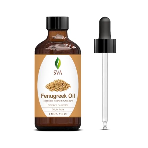 SVA Fenugreek Hair Oil - Nourishing Scalp & Skin Moisturizer, Cold Pressed - 4oz Dropper