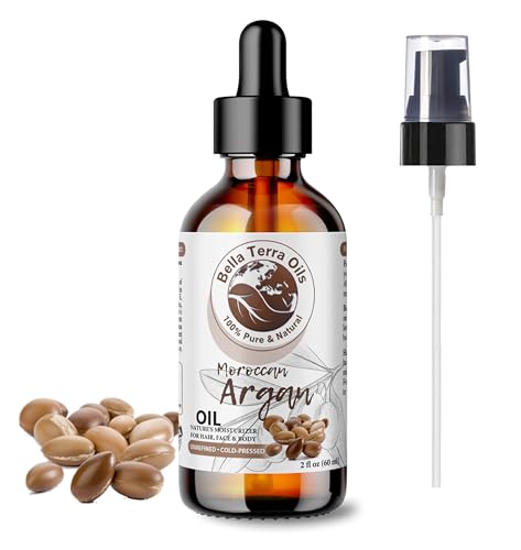 Bella Terra Argan Oil - Frizz Control, Rich in Vitamin E & Omega Fats - 2oz