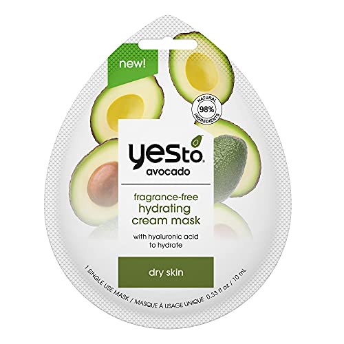 YES TO Avocado Hydrating Face Mask - Nourishes Dry Skin, Vegan, 95% Natural - 0.33 FZ