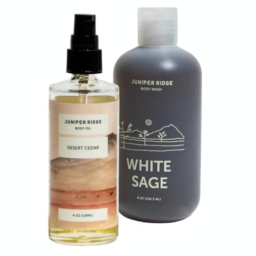 JUNIPER RIDGE Body Care Set - Nourishing Wash & Oil with Natural Ingredients - 8oz & 4oz