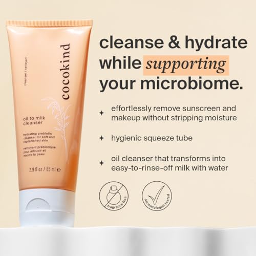 Cocokind Face Wash & Cleanser - Hydrating Oil to Milk Formula, pH Balanced - 4oz