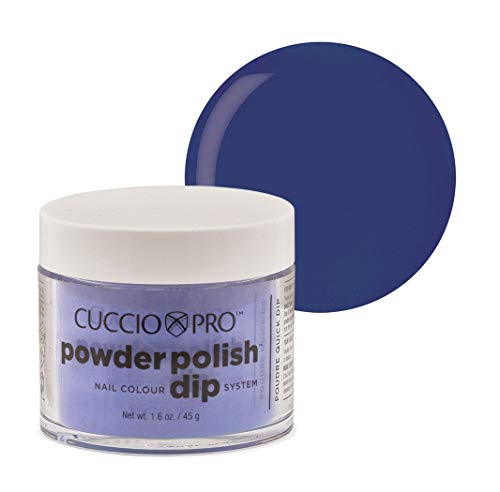Cuccio Powder Polish - Deep Color & Nail Strengthener, Professional Quality - Ink Blue, 45g