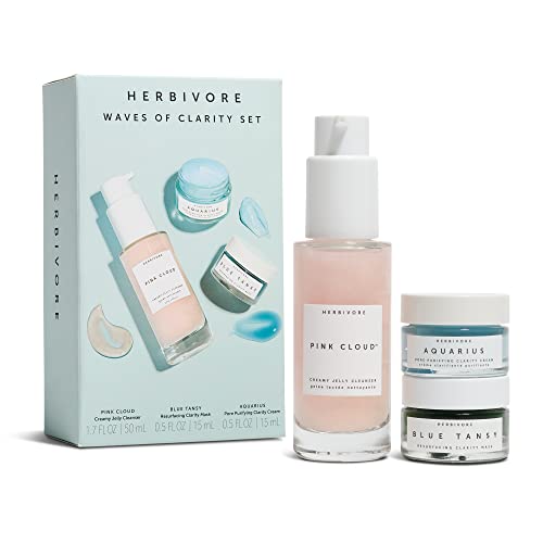 HERBIVORE Skin Care Set - Pore Purifying Routine for Clarity, Vegan Ingredients - 3 Items