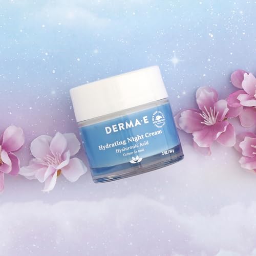 Derma E Night Cream - Deeply Hydrates & Nourishes with Hyaluronic Acid, 2 oz