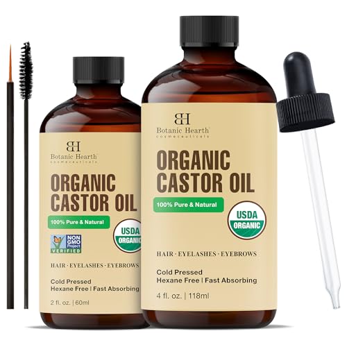 Botanic Hearth Castor Oil - Nourishes & Strengthens Hair, Brows & Lashes - 4 fl oz