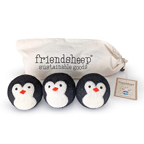 Friendsheep Organic Wool Dryer Balls - Reduce Wrinkles & Static, Handmade, Fair Trade - 3 Pack XL