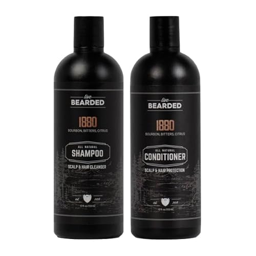 Live Bearded Hair Care Set - Promotes Thinning Hair Growth, Natural Ingredients, Bourbon Scent