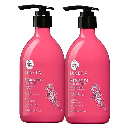 Luseta Keratin Shampoo & Conditioner Set - Revitalizes, Boosts Volume, Sulfate-Free - 2 x 16.9oz