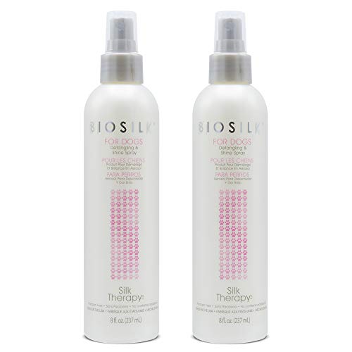 BioSilk for Dogs Grooming Set - Best Detangler for Shiny Coats, Safe for All Dogs - 8oz, Pack of 2