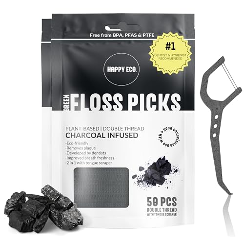 Biodegradable Dental Floss Picks - Natural, Nontoxic, Reusable, Shred-Resistant - 100pcs