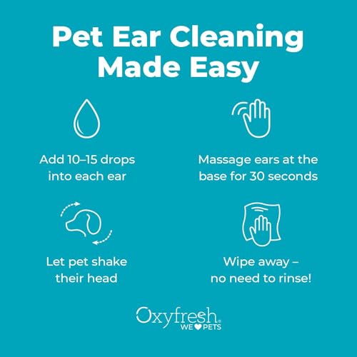 Oxyfresh Dog Ear Cleaner - Relieves Itchy Ears, Non-Toxic Formula - 8oz