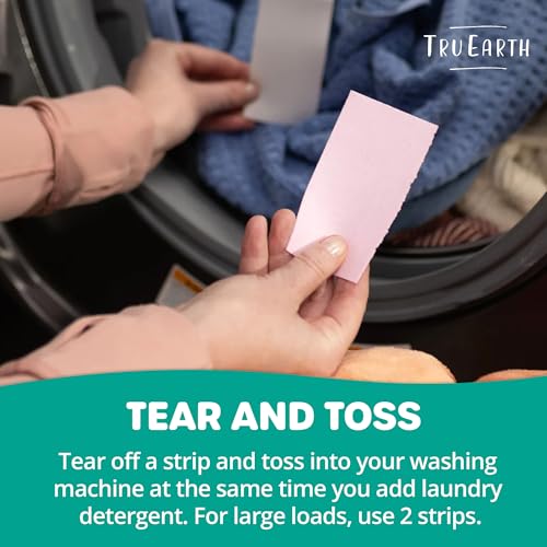 Tru Earth Fabric Softener Strips - Ultra-Concentrated, Paraben-Free, Unscented - 32 Count