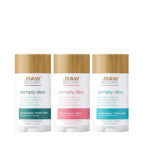 Raw Sugar Deodorant Stick Bundle - Odor Protection, Vegan & Cruelty-Free - 3 Pack