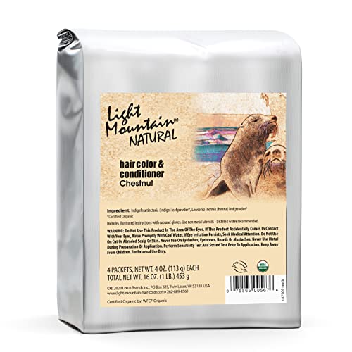 Light Mountain Henna Hair Dye - Nourishing Color, Organic & Chemical-Free, Chestnut - 16oz