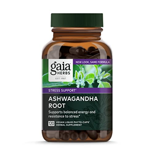 Gaia Herbs Ashwagandha Herbal Supplement - Stress Relief, Immune Support, Vegan - 120 Liquid Caps