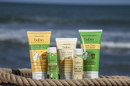 Babo Botanicals Mineral Sunscreen Stick SPF 30 - Fragrance-Free, Hypoallergenic - 0.6oz