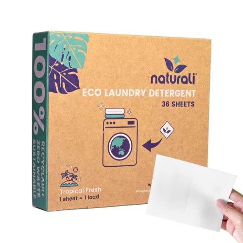 Naturali Laundry Detergent Sheets - Hypoallergenic, Plant-Based, Tropical Scent - 36pcs