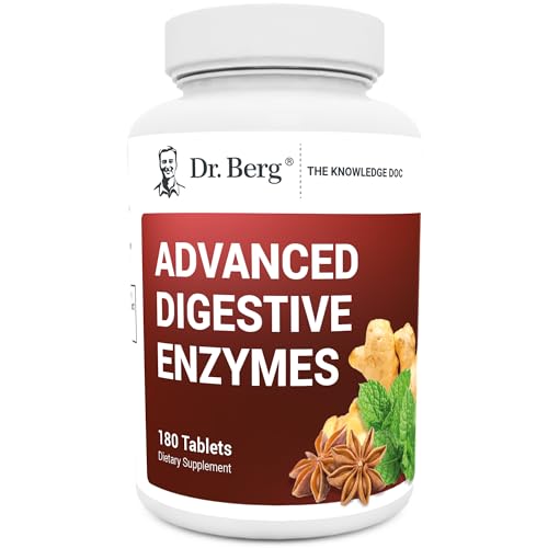 Dr. Berg Digestive Enzyme Blend - Supports Digestive Health with ACV, Ginger & Peppermint - 180 Tabs