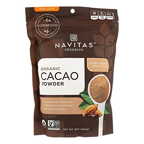 Navitas Naturals Organic Raw Cacao Powder - 100% Gluten-Free, Vegan - 16 oz, Case of 6