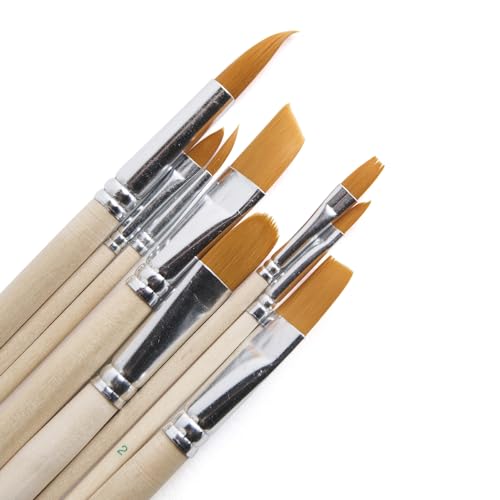 Eco-Kids Brush Set - Versatile Paint Brushes for All Ages, Durable Nylon, Easy Clean - 8-Pack