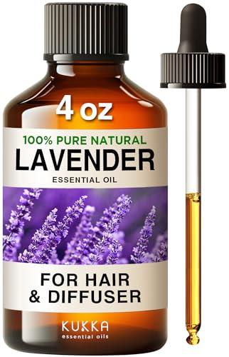 Kukka Lavender Essential Oil - Calming Aromatherapy, Skin & Hair Care - 4 Fl Oz