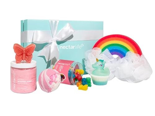 Beautifly Kids Bath & Body Gift Set - Gentle Soaps & Bath Bombs with Surprise Ring - Vegan