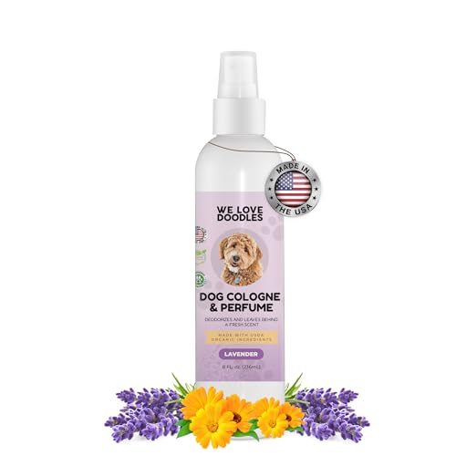We Love Doodles Dog Cologne - Long-Lasting Deodorizing Lavender Spray with Organic Ingredients - 8oz