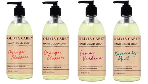 Olivia Care Antibacterial Hand Soap Set - Cleansing & Moisturizing with Tea Tree & Sage - 12oz