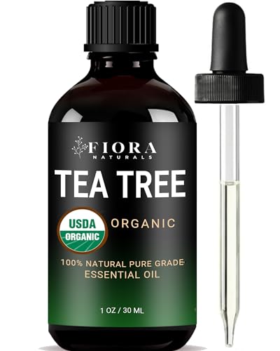 Fiora Naturals Tea Tree Essential Oil - 100% Pure Organic for Skin & Hair, 1 oz