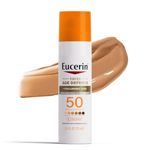 Eucerin Face Sunscreen Lotion - Tinted Moisturizer, SPF 50, Hypoallergenic, 2.5 Fl Oz