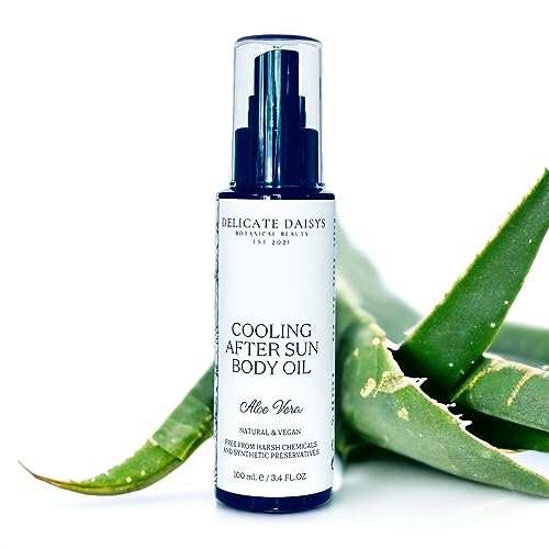Delicate Daisys Body Oil - Soothing After Sun Relief, Hydrating Aloe Vera - 3.4 fl oz