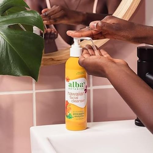 Alba Botanica Face Cleanser - Nourishing Pineapple Enzyme, 100% Vegetarian - 8 Oz