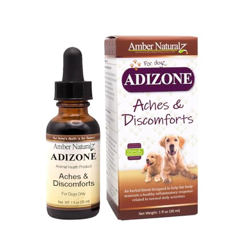 Amber NaturalZ Adizone Pet Supplement - Supports Joint Health, Herbal Blend - 1oz Glass Bottle