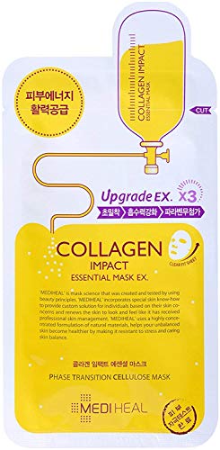 Mediheal Collagen Face Mask - Lifts & Firms Skin, Vegan Formula, 20 Biodegradable Masks