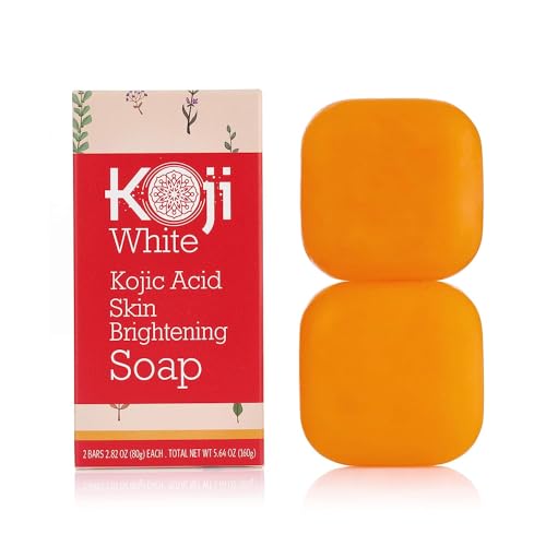 Koji White Kojic Acid Soap Set - Brightens Skin, Hydrates with Hyaluronic Acid, 2.82 oz (Pack of 2)