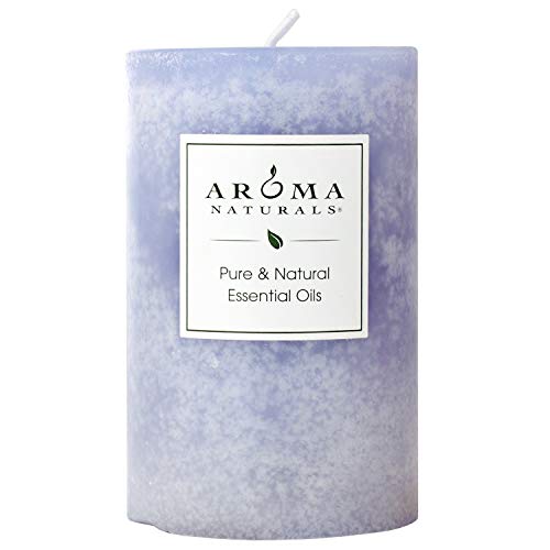 Aroma Naturals Lavender Pillar Candle - Allergy Friendly, Pure Essential Oils - 11oz, 50hr Burn
