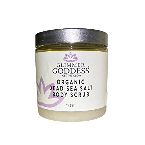 Glimmer Goddess Body Scrub - Targets Acne & Reduces Stretch Marks, Organic Ingredients - 10oz