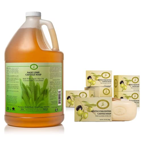 Carolina Sage Lime Liquid Hand Soap - Skin-Softening Olive Oil Formula, Unscented - 16oz