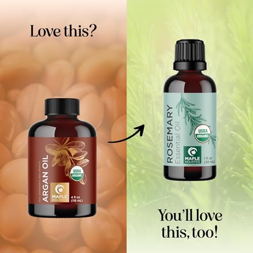 Maple Holistics Organic Argan Oil - Deep Hydration & Nourishment for Hair, Skin & Nails - 4oz