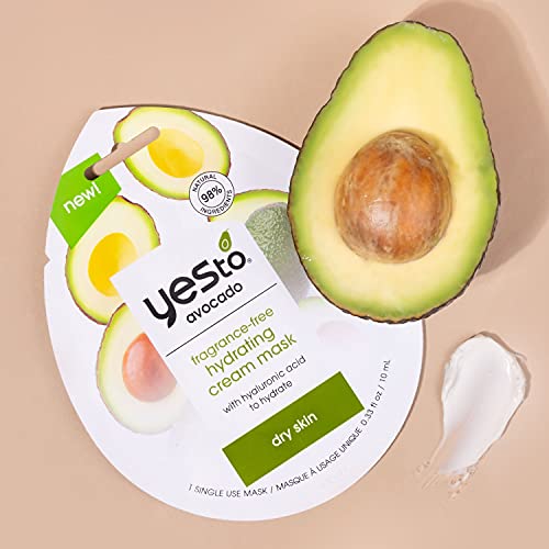 YES TO Avocado Hydrating Face Mask - Nourishes Dry Skin, Vegan, 95% Natural - 0.33 FZ