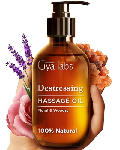 Gya Labs Massage Oil - Warming Relief for Sore Muscles, Natural Ingredients - 6.76 fl oz