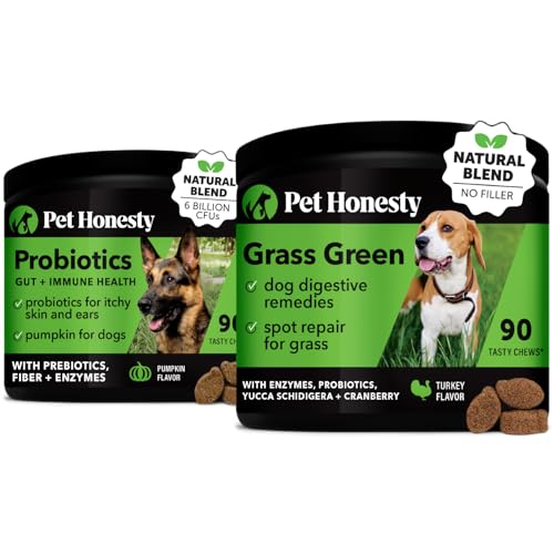 Pet Honesty Probiotic Chews - Supports Digestion & Reduces Lawn Damage, Pumpkin & Turkey - 90 ct